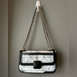 NWT OS a new day Black and White Chain Shoulder Bag. Ideal for stadium events.
